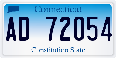 CT license plate AD72054