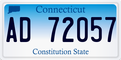 CT license plate AD72057