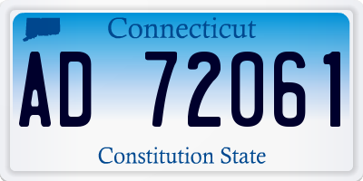 CT license plate AD72061