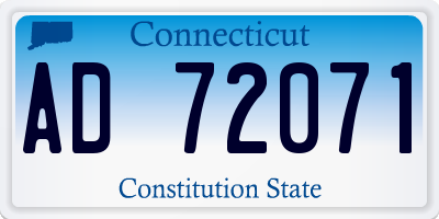 CT license plate AD72071