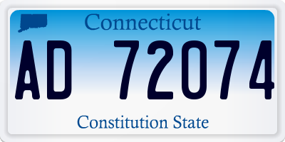 CT license plate AD72074