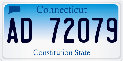 CT license plate AD72079
