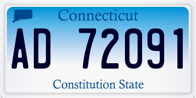CT license plate AD72091