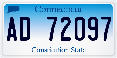 CT license plate AD72097