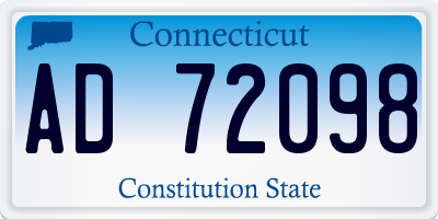 CT license plate AD72098