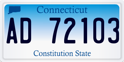 CT license plate AD72103