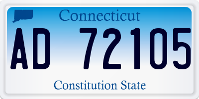 CT license plate AD72105