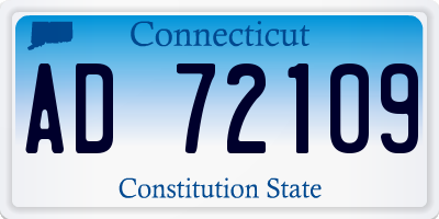 CT license plate AD72109