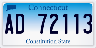 CT license plate AD72113