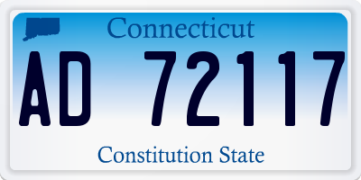 CT license plate AD72117