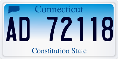 CT license plate AD72118