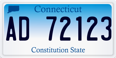 CT license plate AD72123