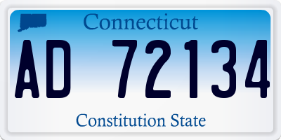 CT license plate AD72134