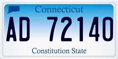 CT license plate AD72140