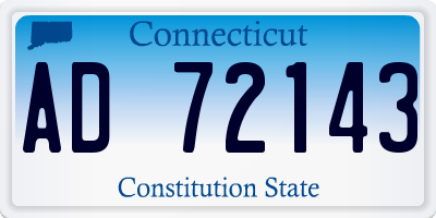 CT license plate AD72143