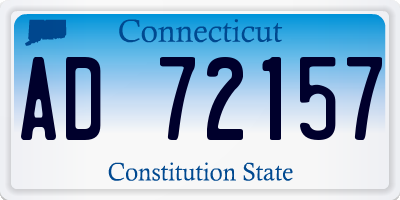 CT license plate AD72157
