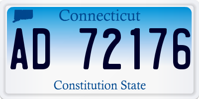CT license plate AD72176