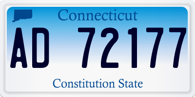 CT license plate AD72177