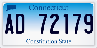 CT license plate AD72179