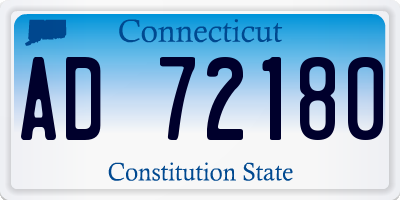 CT license plate AD72180