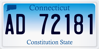 CT license plate AD72181
