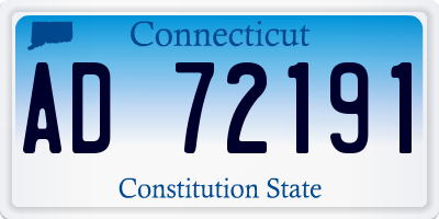 CT license plate AD72191