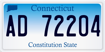 CT license plate AD72204