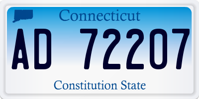 CT license plate AD72207