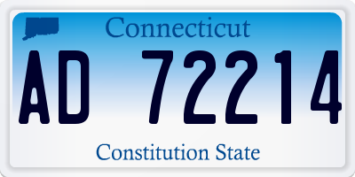 CT license plate AD72214