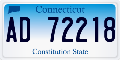 CT license plate AD72218