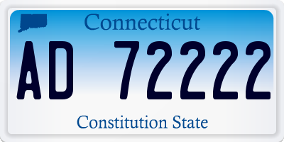 CT license plate AD72222