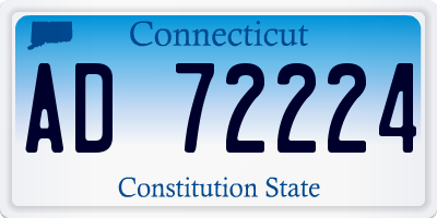 CT license plate AD72224