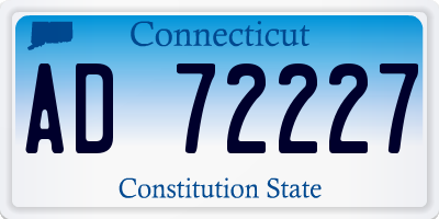 CT license plate AD72227