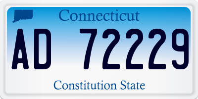 CT license plate AD72229