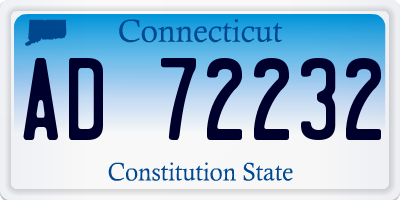CT license plate AD72232