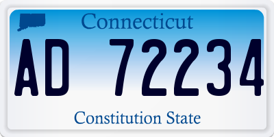 CT license plate AD72234