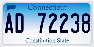CT license plate AD72238