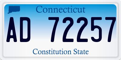 CT license plate AD72257