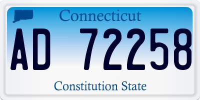 CT license plate AD72258