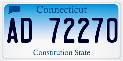 CT license plate AD72270