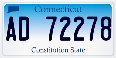 CT license plate AD72278