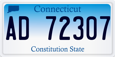 CT license plate AD72307