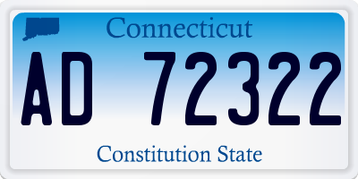 CT license plate AD72322