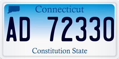 CT license plate AD72330