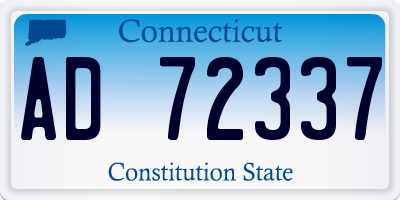 CT license plate AD72337