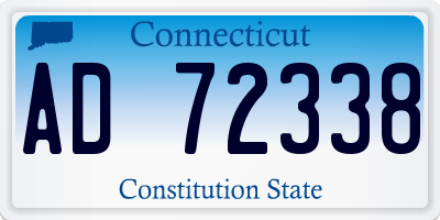 CT license plate AD72338