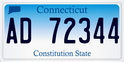 CT license plate AD72344