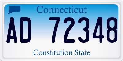CT license plate AD72348