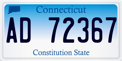 CT license plate AD72367