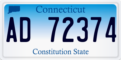 CT license plate AD72374